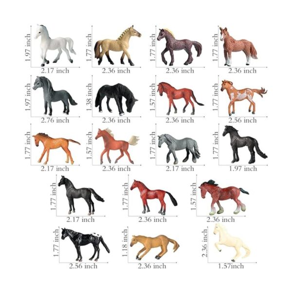 RCOMG 18 piezas de juguetes de potro de caballo mini_6