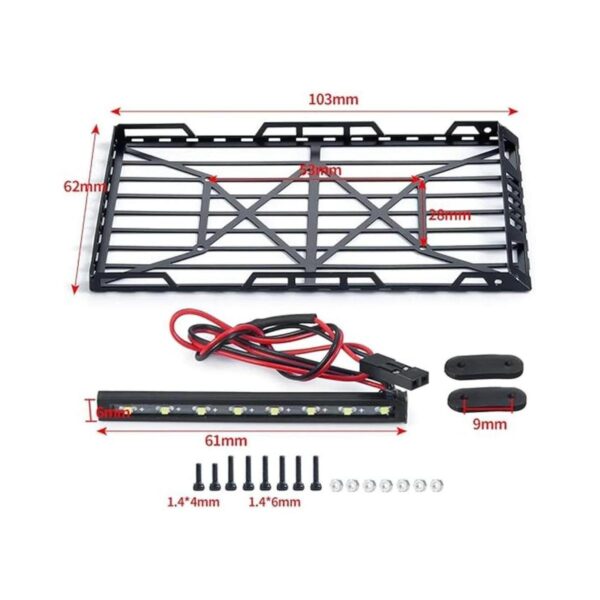 RCHub Portaequipajes y focos de acero inoxidable para
