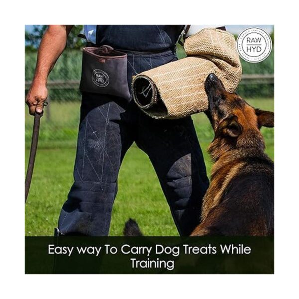 RAW HYD Bolsa de golosinas para perros cuero y lienzo_6