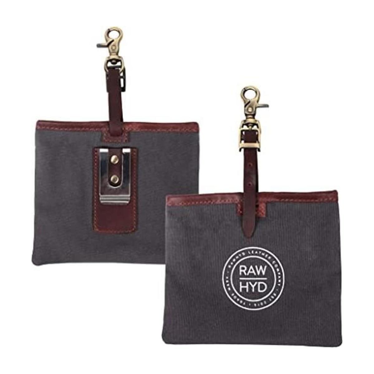 RAW HYD Bolsa de golosinas para perros cuero y lienzo