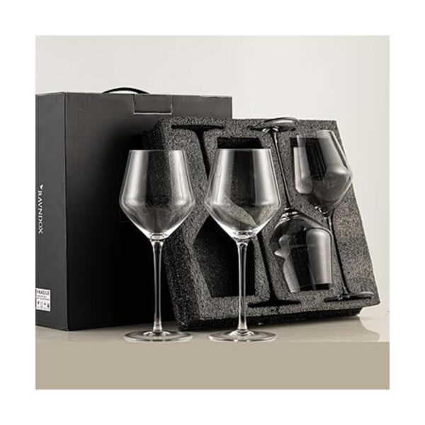 RAVNDOX Copas de vino cuadradas juego de 4 copas de vino