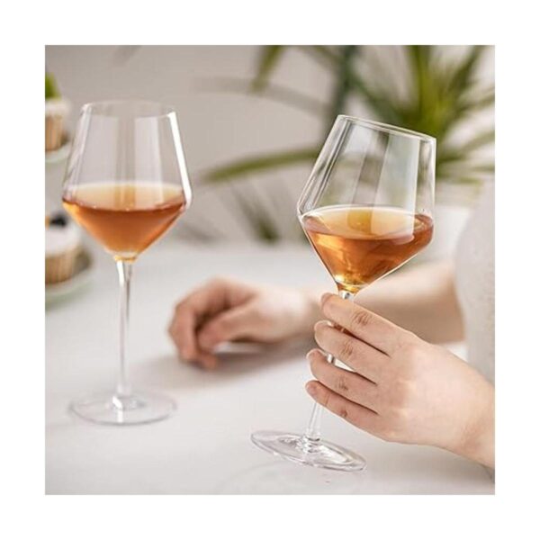 RAVNDOX Copas de vino cuadradas juego de 4 copas de vino