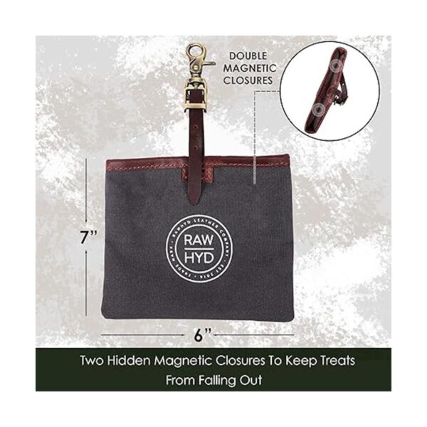 RAW HYD Bolsa de golosinas para perros cuero y lienzo_4