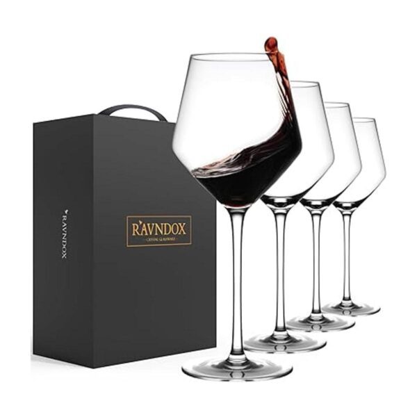 RAVNDOX Copas de vino cuadradas juego de 4 copas de vino