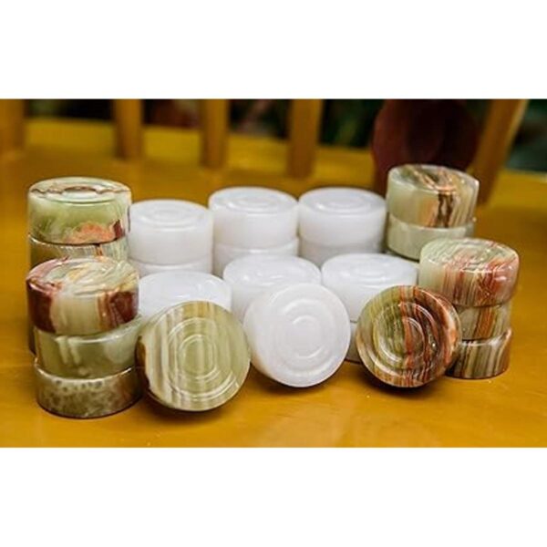 RADICALn Juegos de mesa grandes de ónix blanco y verde_2