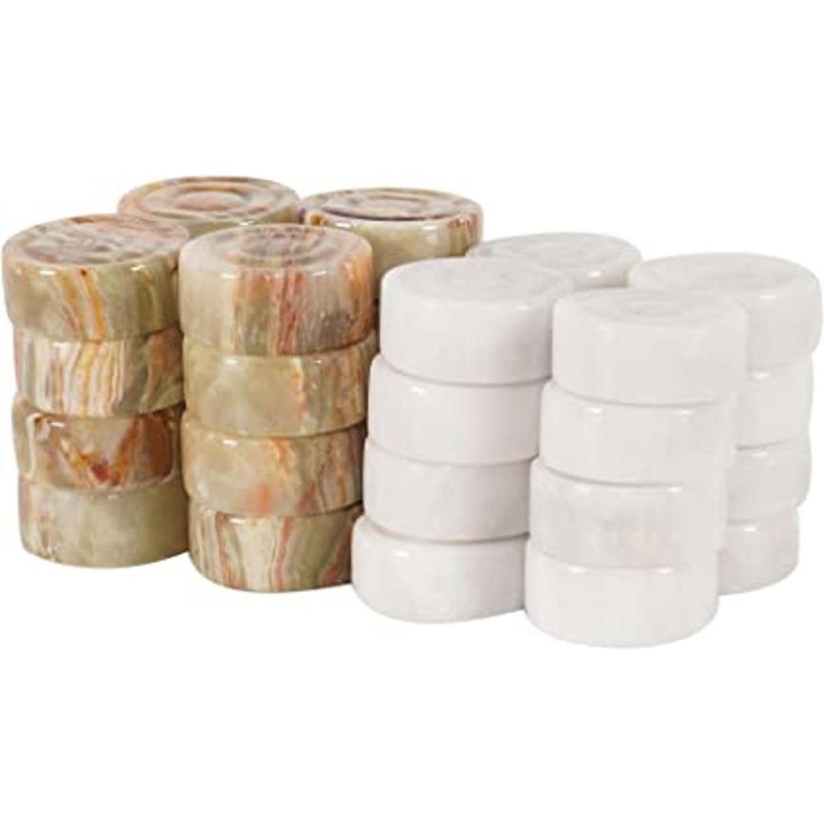 RADICALn Juegos de mesa grandes de ónix blanco y verde