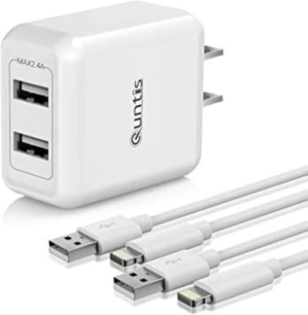 Quntis Paquete de 2 cables de carga Lightning de 6.6 pies_1