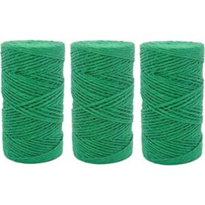 Quotidian Rollos de cuerda de yute verde de 3 capas de_1
