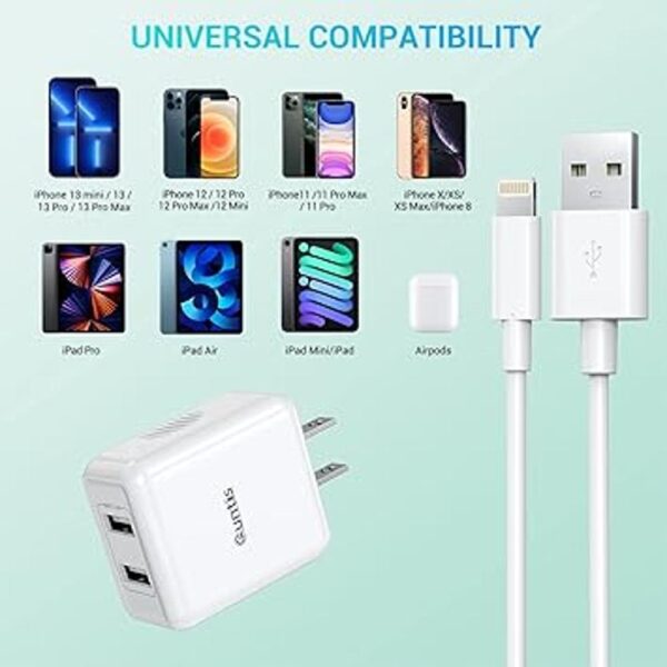 Quntis Paquete de 2 cables de carga Lightning de 6.6 pies_6
