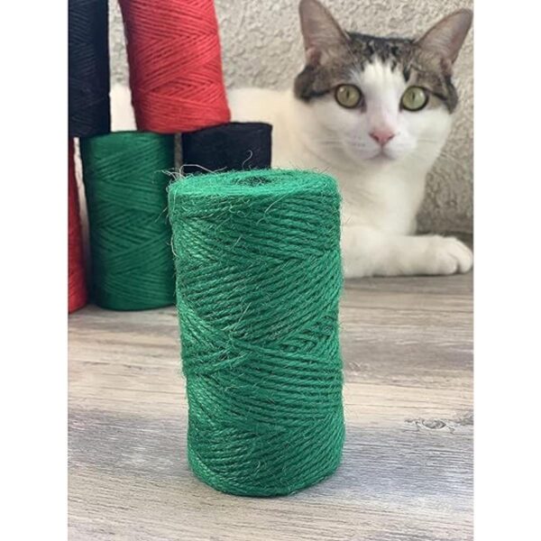 Quotidian Rollos de cuerda de yute verde de 3 capas de_4