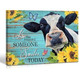 Qute Cuadro de flores de vaca con citas motivacionales_1