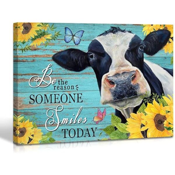 Qute Cuadro de flores de vaca con citas motivacionales_1