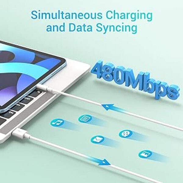 Quntis Paquete de 2 cables de carga Lightning de 6.6 pies_5