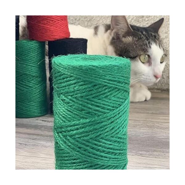 Quotidian Rollos de cuerda de yute verde de 3 capas de_5