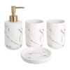 Qulable Juego completo de accesorios de baño color crema_1