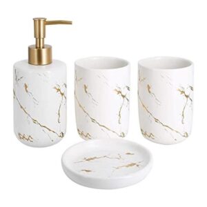 Qulable Juego completo de accesorios de baño color crema_1