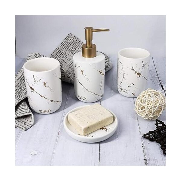 Qulable Juego completo de accesorios de baño color crema_6