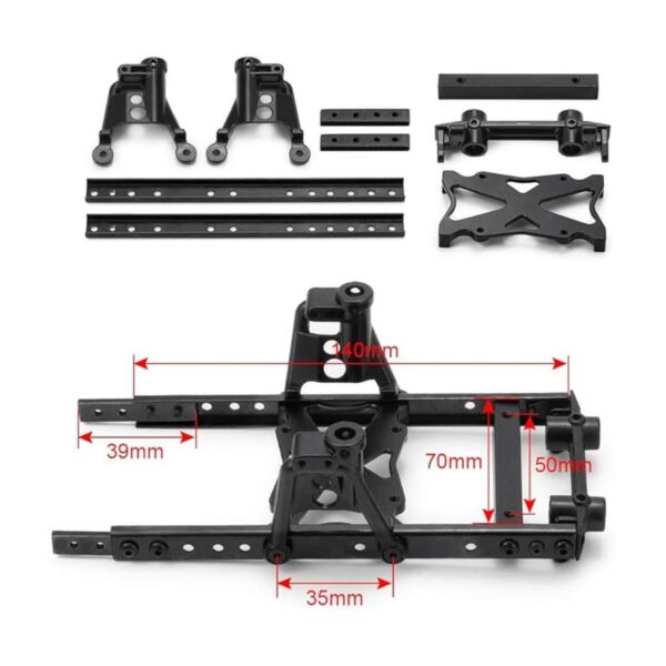 QueT Kit de marco de cuerpo de acero RC 6x6 para automóvil
