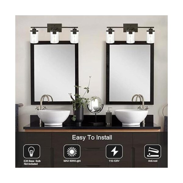 QueeuQ Iluminación de tocador de baño 3 luces con_2
