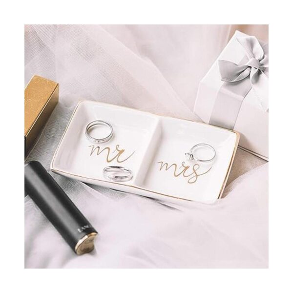 Quany Life Mr Mrs Jewelry Bandeja de cerámica para_3