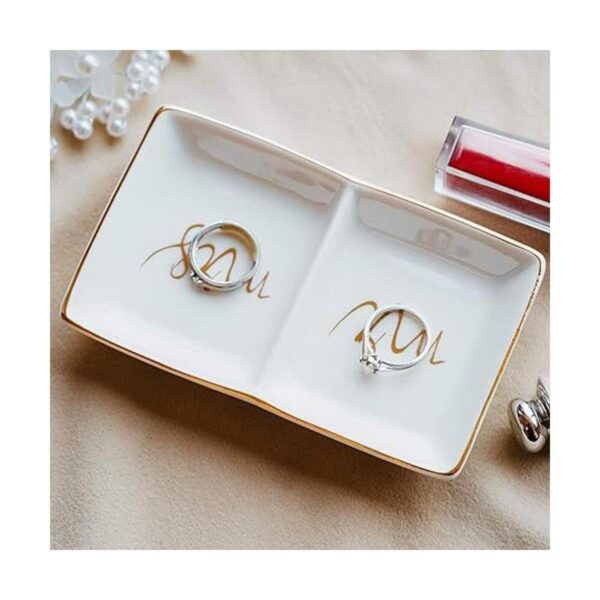 Quany Life Mr Mrs Jewelry Bandeja de cerámica para_5