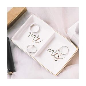 Quany Life Mr Mrs Jewelry Bandeja de cerámica para_1