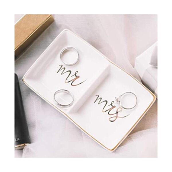 Quany Life Mr Mrs Jewelry Bandeja de cerámica para_1