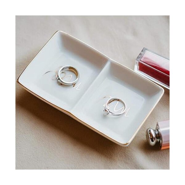 Quany Life Mr Mrs Jewelry Bandeja de cerámica para_4