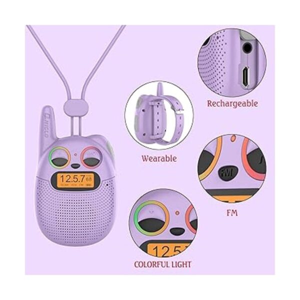 Qniglo Walkie Talkies recargables para niños paquete de 2_5