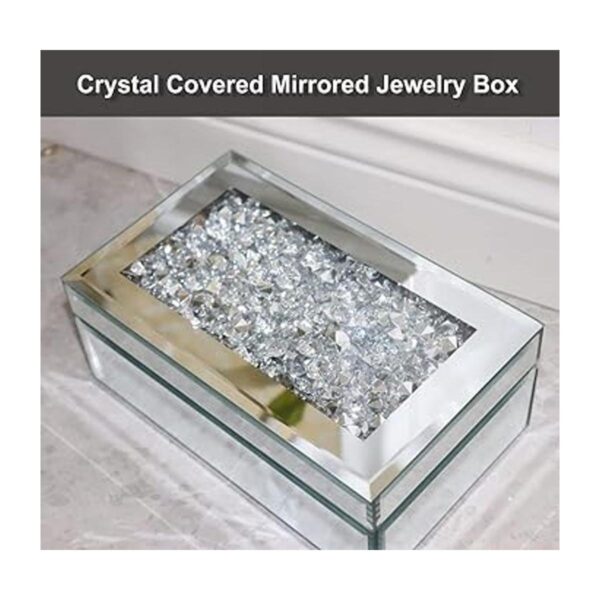 Qmdecor Joyero de lujo de cristal triturado con diamantes