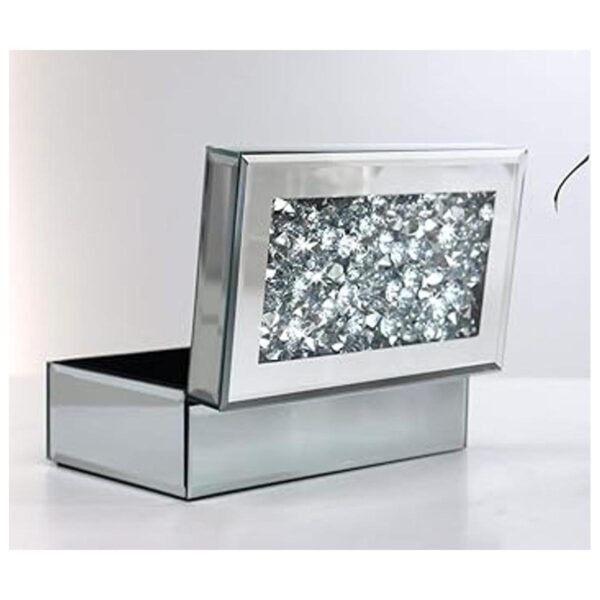 Qmdecor Joyero de lujo de cristal triturado con diamantes