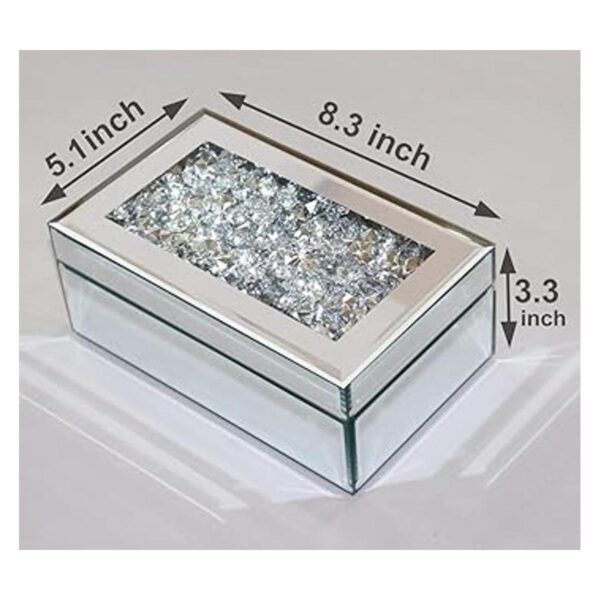 Qmdecor Joyero de lujo de cristal triturado con diamantes