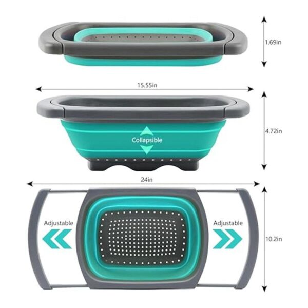 Qimh colador plegable sobre el fregadero para cocina_2
