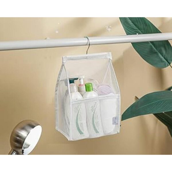 Qimodo Pequeña cesta de ducha de malla para colgar bolsa_5