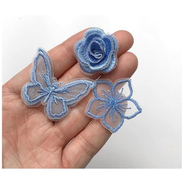 Qililandiy 10 piezas bordado de flores de mariposa para_4