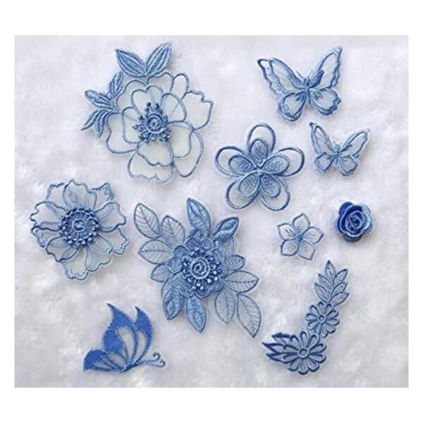Qililandiy 10 piezas bordado de flores de mariposa para_1