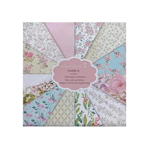 Qililandiy 24 hojas de papel de cartulina de 12.0 x 12.0_1