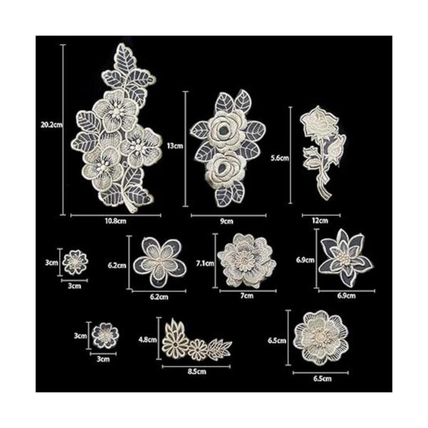 Qililandiy 10 parches de flores de encaje de estilo mixto_3