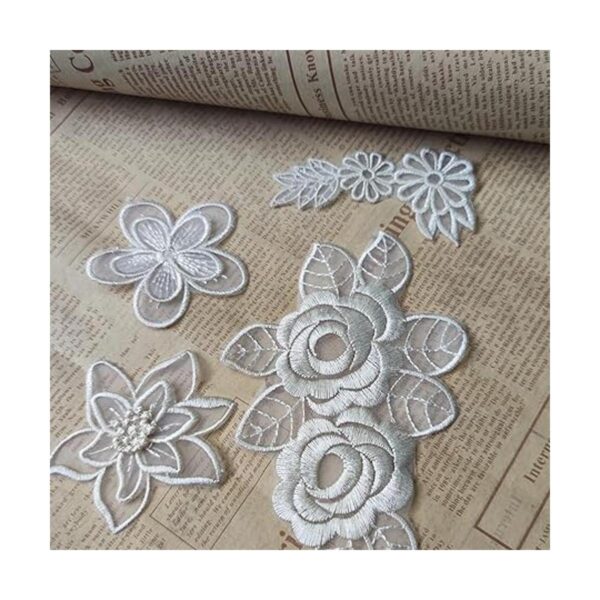 Qililandiy 10 parches de flores de encaje de estilo mixto_4