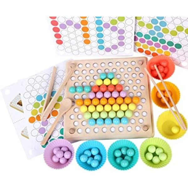 QZMTOY Juego de cuentas de madera para clavijas_1