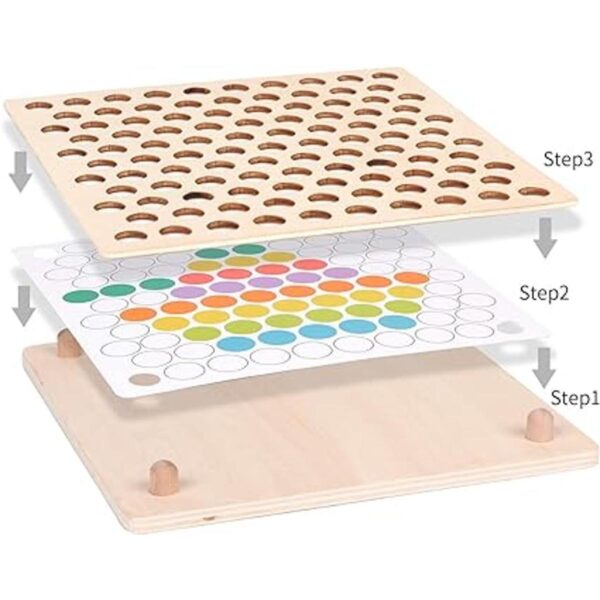QZMTOY Juego de cuentas de madera para clavijas_4
