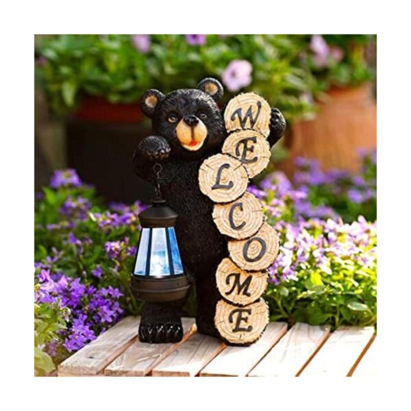 Qeeman Large Black Bear Home DecorWelcome Bear Statue_1