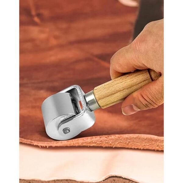 QWORK Rodillo laminado de pegamento de cuero de acero_5