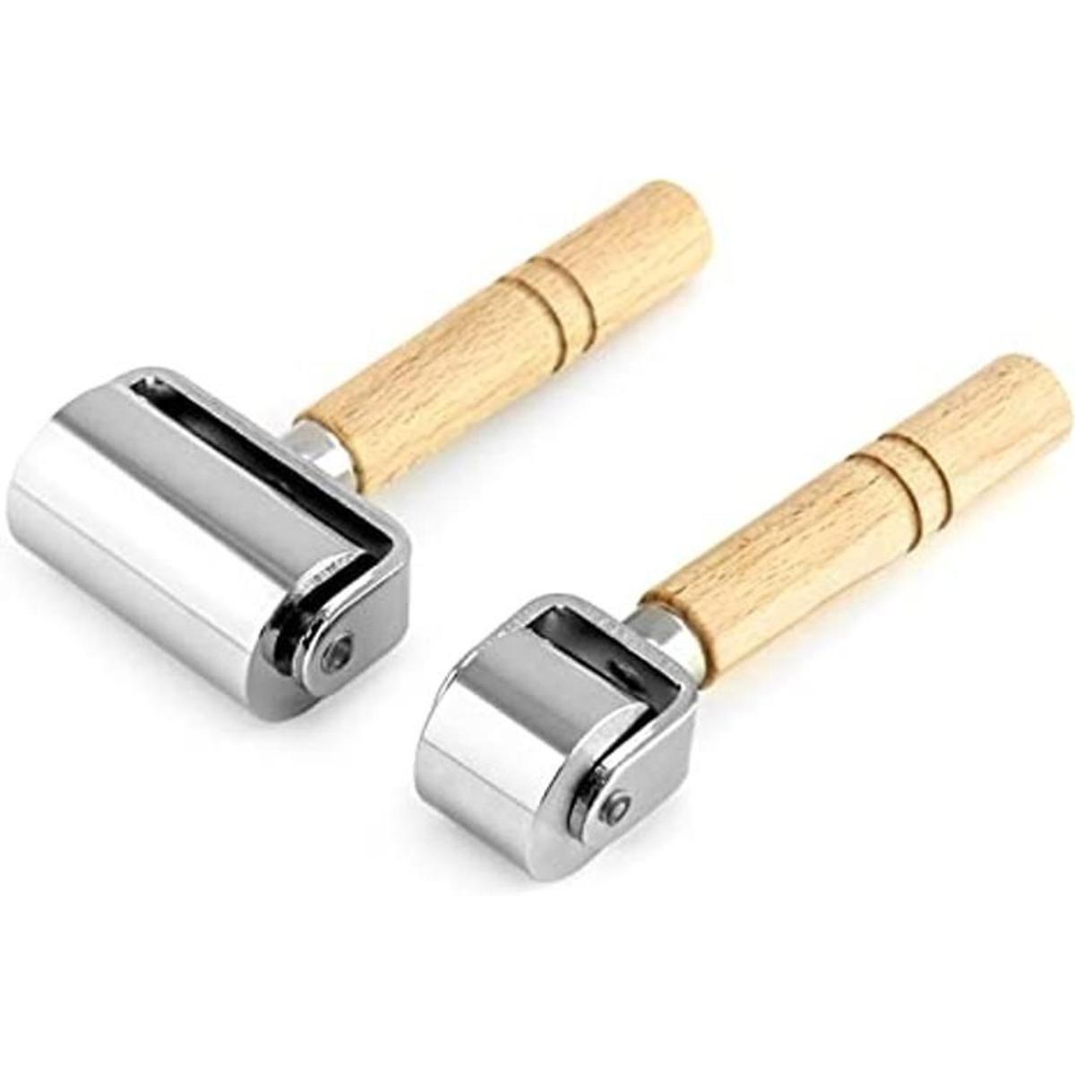 QWORK Rodillo laminado de pegamento de cuero de acero