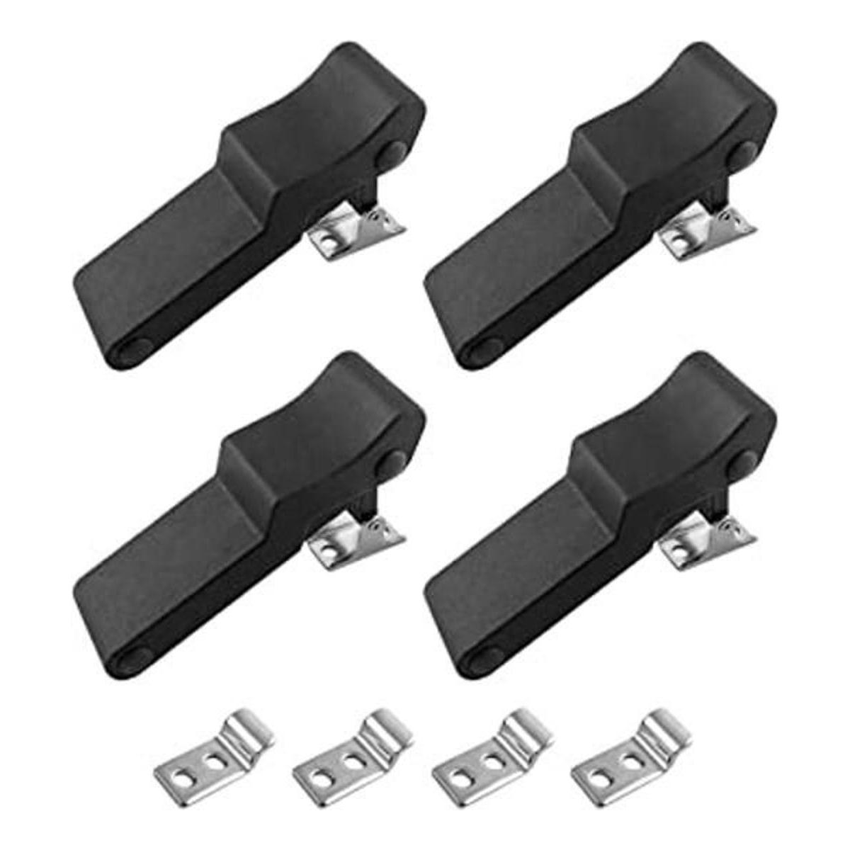 QWORK 4 unidades de cerrojo de goma flexible negro suave