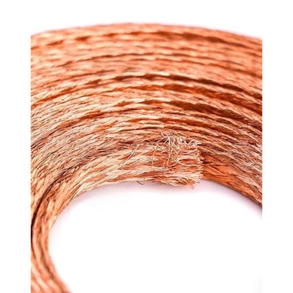 QWORK Cable trenzado de cobre plano cable de tierra de_4