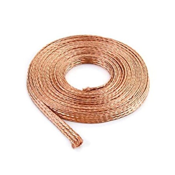 QWORK Cable trenzado de cobre plano cable de tierra de_1