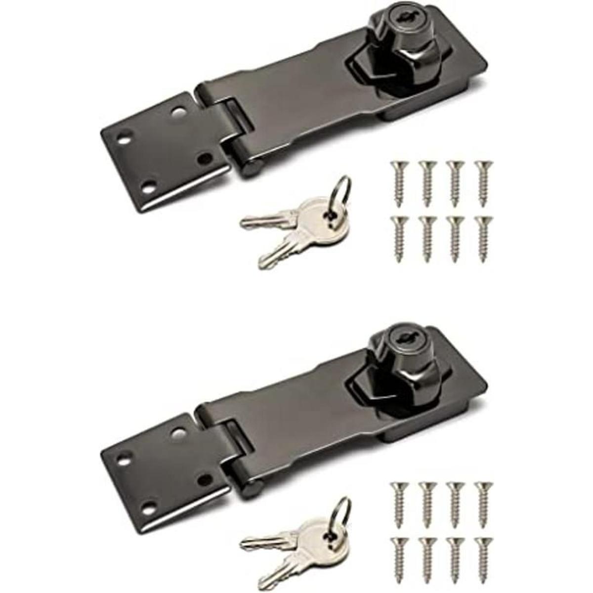 QWORK Cerraduras de cerrojo con llave de 4 pulgadas