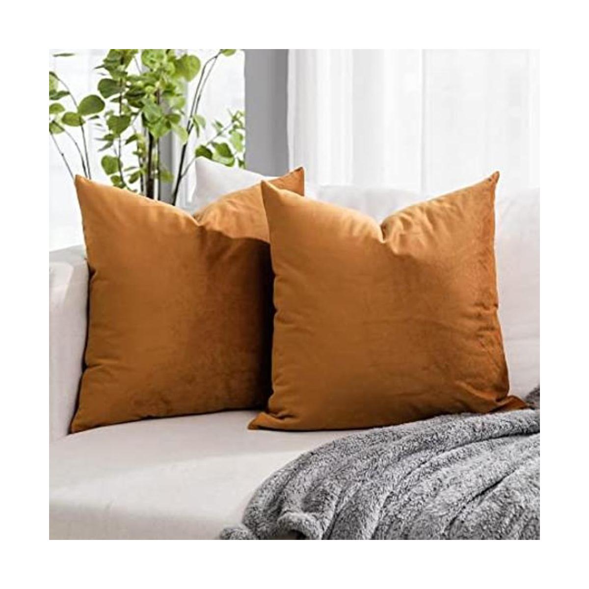 QUAFOO Juego de 2 fundas de almohada cuadradas de