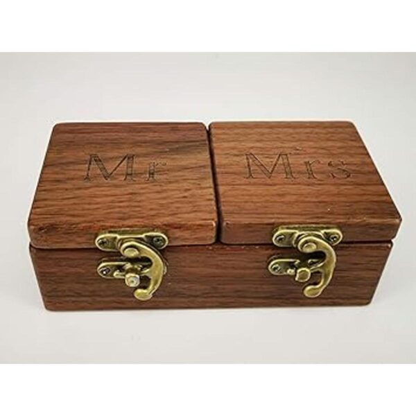QTMY Caja para anillos de compromiso caja de madera para